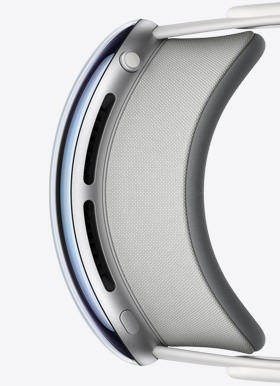 Cache occultant fixé magnétiquement au boîtier en aluminium d’Apple Vision Pro
