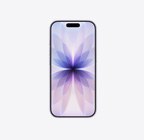 Levendulaszínű iPhone 17 elölnézetből, felül középen a Dynamic Islanddel.