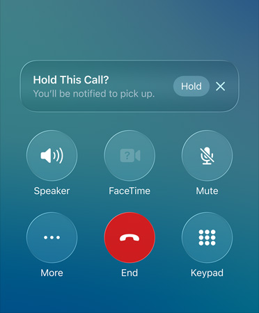 A Tartási asszisztens kezelőfelülete a Telefon appban