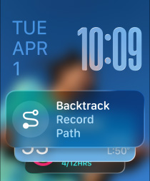 Three Apple Watch models, centre in Natural colour, face shows Smart Stack with Backtrack widget, right in Jet Black, face shows Workout screen, left in Rose Gold, face with Sleep score